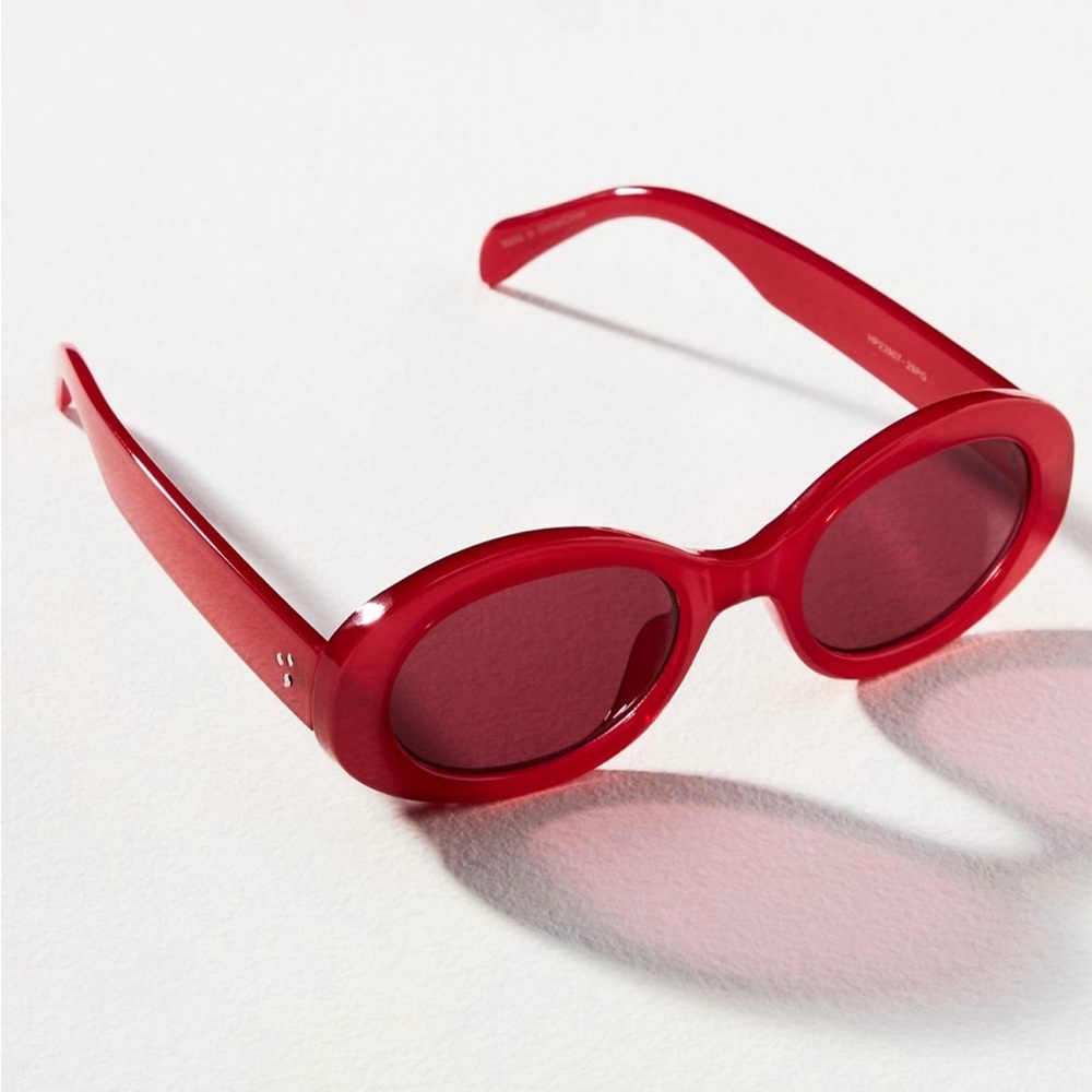 Anthropologie Slim Bubble Oval Sunglasses